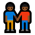 👬🏾 men holding hands: medium-dark skin tone display on Windows